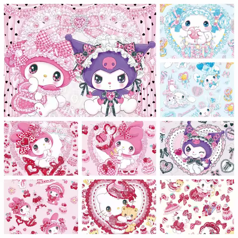 Sanrio AB Diamond Painting Kulomi My Melody Embroidery Color oil painting Hand Mosaic art 5D childre