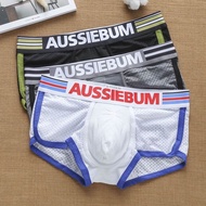 Aussie Bum Mesh Men Breathable Boxer Briefs Low Waist Boxers Underwear Comfortable Innerwear