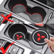 Mitsubishi car coaster logo decoration fashion water cup slot silicone mat is suitable for Mitsubish