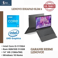 [ New Ori] Laptop Baru Lenovo Ideapad Slim 3 Intel Core I3/Ram 8Gb/Ssd