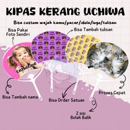 Uchiwa Shell Fan Custom 2-Sided Face Image