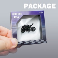 [Car Model] 1: 64 Kawasaki H2R Alloy Small Scale Motorcycle Model Simulation Locomotive Mini Pocket 