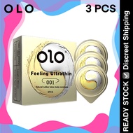 OLO | 001 Ice & Fire Ultrathin Condoms | Ice & Fire Condom 3pcs/Box | Kondom 001 | Hyaluronic Acid