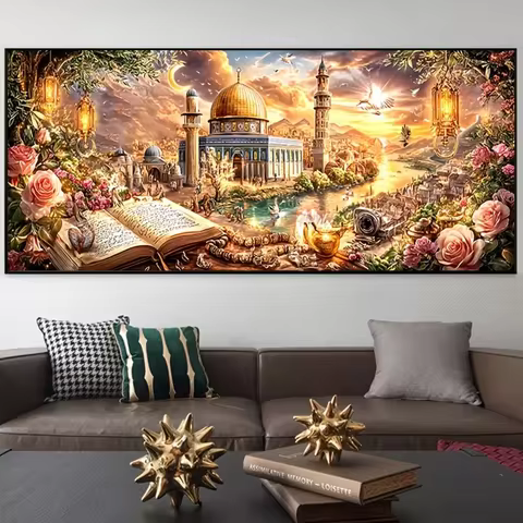 DIY Diamond Painting Islamic Architecture Sacred Book Landscape Cross Stitch Kit Diamond Embroidery 