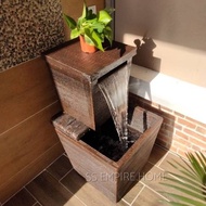 S04 Small Brown Feng Shui Water Fountain Square Pond Kolam Air Sandstone Garden Water Feature 风水流水喷泉