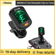 AROMA AT-01A Guitar Tuner Rotatable Clip-on Tuner LCD Display for Chromatic Acoustic Guitar Bass Ukulele Guitar Accessories