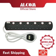 UMS TS8 Series Extension Plug Socket with 4, 5, 6 Gang, 1.8m, Surge Protection & SIRIM APPROVED TS84