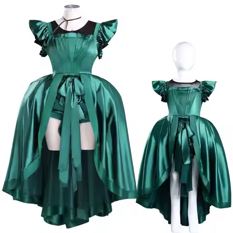 Agnes Demille Cosplay Costumes Wednesday The Dead Dance Green Dress Invisible Woman Evening Dresses 