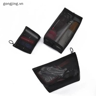 Gongjing Transparent Mesh Cosmetic Bag Small Large Black Portable Makeup Bag Travel Toilet Organizer