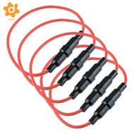 [utruiut0k] 5x Inline Fuse Holder 7 Inches Long Protective Compatible Black 18 Gauge AWG