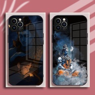 M-Mahadev Of India Lord Shiva Krishna For IPhone case Tempered Glass Back Cover Soft Silicone Black 