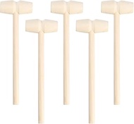 TOYANDONA 10pcs Wood Mallets Percussion Sticks Round Head Hammer for Energy Chime Xylophone Woodblock Bells