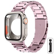 Change to Ultra 2 Case+Band For Apple Watch Series 10 9 8 7 6 5 4 SE 41mm 45mm 44mm 40mm Metal Stain