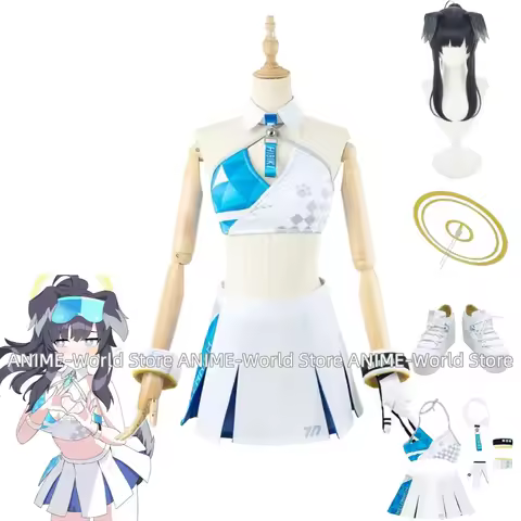 Anime Game Blue Archive Nekozuka Hibiki Cosplay Party Cheerleading Team Skirt Clothing Halloween Uni