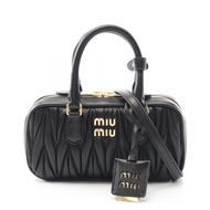 【二手】Miu Miu MATELASSE 兩用手提包，5BP088AN88F0002，黑色皮革，Matelasse Arcadi 迷你款，女士，全新