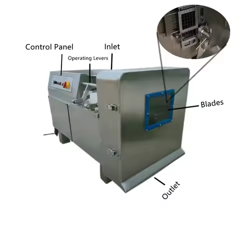500KG/H Frozen Pork Meat Dicing Machine Frozen Chicken Chopper Fish Meat Cube Cutter Machine
