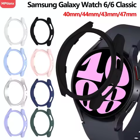 Case for Samsung Galaxy Watch 6 Classic 47mm 43mm Screen Protector PC Bumper All-Around Galaxy Watch