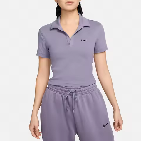 Nike Official Genuine Sportswear Women's Fashion Short Sleeve Collar Top DV7885-509