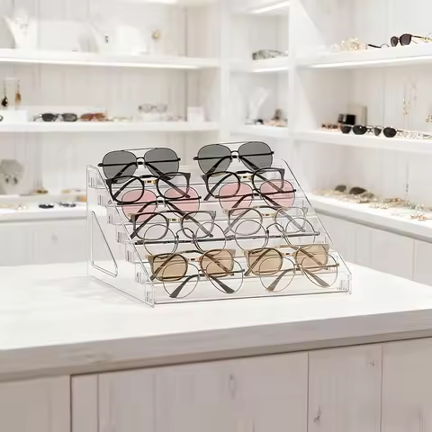 Sunglasses Storage Box - Transparent Glasses Display Stand - Glasses Organizer - Desktop Stand for G