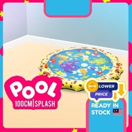 100cm Splash Pool Baby Pool Children Inflatable Water Spray Game Pad Sprinkle Fountain Pool Garden B