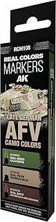AK Interactive Real Colors Markers Late German AFV Camo Colors - Set 3 Real Colors Markers
