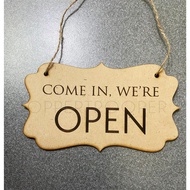 Open Close Sign Board/Open Close Sign Open Close MDF Wood Vintage Minimalist