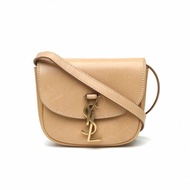SAINT LAURENT KAIA馬鞍包迷你15奶茶色牛皮金扣肩背包