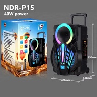 NDR-P15 15" Multimedia DJ Trolley Wireless Speaker
