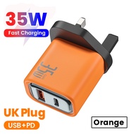 Elough 35W A+C Dual Ports USB Type C Charger Adapter QC 3.0 Fast Charging USB Head PD20W USB-C Power