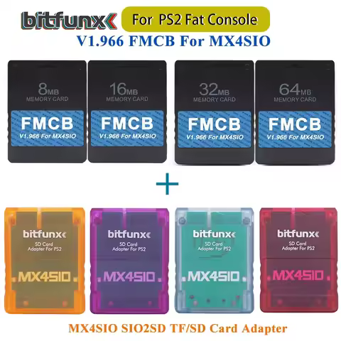 BitFunx V1.966 8/16/3264MB FMCB PS2 Card OPL 1.2.0 For MX4SIO SIO2SD TF/SD Card Adapter For Playstat