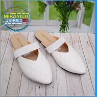 SANDAL WANITA SELOP TALI KARET ELASTIS MOTIF KOTAK-KOTAK @Mikayilashoes20 - sandal zahra zara wanita