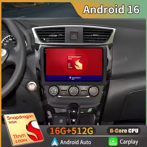 Android 16 For Nissan Sylphy B17 Sentra 12 2010-2020 2K QLED Stereo Car Radio Multimedia Video Playe