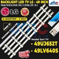READY, BACKLIGHT TV LED LG 49 INC 49UJ652 49UJ652T 49UJ LAMPU BL 3V