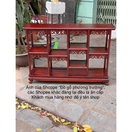 kệ bày đồ gỗ lim mặt 30x1m20 cao 80 màu hạt dẻ óc chó