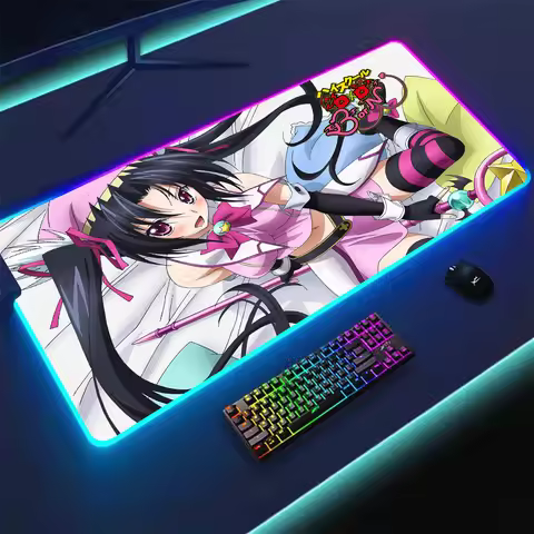 Anime High School DXD Mouse Pad RGB Anime teclado LED Carpet Gloway Mesa with USB Backlight Game Roo