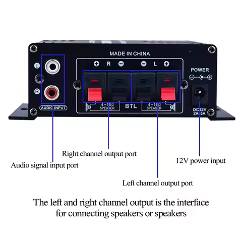 AK170 Power Amplifier Portable Sound Amplifier Speaker Amp for Car and Home Portable Sound Amplifier