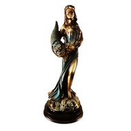 Blindfolded Fortuna Statue Ancient Greek Roman Goddess of Fortune Vintage Blue Luck Sculpture Luck D