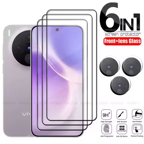 6-in-1 For Vivo X300 Glass Vivo X300 Pro Tempered Glass Protective Full Cover Glue 9H Screen Protect