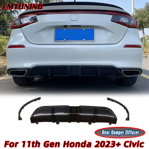 For 11th Gen Honda 2023+ Civic Hatchback Max FL1 Rear Bumper Diffuser Lip Spoiler Guard Protector Co