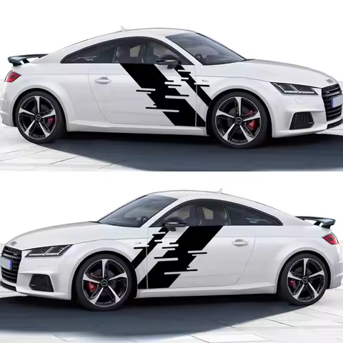 Car Vinyl Decals Side Body Sticker Trims Racing Stripes Graphics Auto Accessories For Audi TT 8N MK1