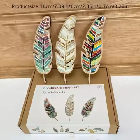 Handmade Creative DIY Mosaic Kit Stained Glass Craft Mosaic Kit Bright Feather Mosaic Kit Crafts Lov