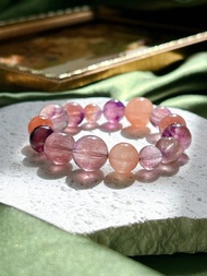 天然粉橙金光超七 粉橘超七 三輪骨幹仙女超七