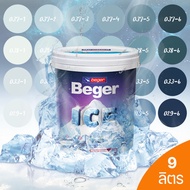 Beger ICE เบเยอร์ ไอซ์ สีฟ้าอมเทา ฟิล์มกึ่งเงา และ ฟิล์มด้าน 9 ลิตร สีทาภายนอกและภายใน สีทาบ้านแบบเย