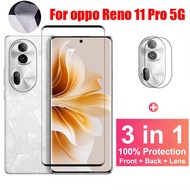 For OPPO Reno 11 Pro 3 in 1 Tempered Glass Screen Protector For OPPO Reno 11 11F 10 7 8T 8 Z Pro Plus 4G 5G Camera Lens Film And Carbon Fiber Back Film