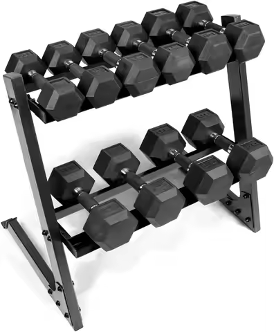 200Lb Dumbbell Set 10 30Lb Dumbbell Set with Two Tier Storage Rack for Muscle Toning Strength Buildi