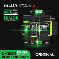 Hilda Mesin Self Leveling Laser 4D 16 Line with Remote Laser Meter Pengukur Jarak 360° Derajat Rotar