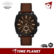 [Official Warranty] Fossil FS6101 Series Machine Chronograph Brown Leather Men Watch