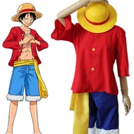 Anime One Piece Monkey D. Luffy Costume Comic con Role Play Luffy Cosplay clothing with hat