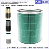 PUREBURG® 2-in-1 HEPA & Carbon Replacement Filter compatible with Futur Dawn+ Plus UV Air Purifier