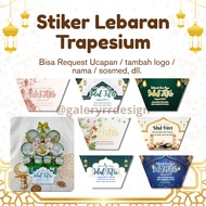 STICKER BOX TRAPEZIUM PARCEL COAST Sticker/ Happy Eid al-Fitr Greeting Card/ Trapezoidal label stick